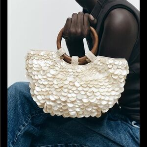 Zara FAUX MOTHER-OF-PEARL APPLIQUÉ BAG 6545/510/910 NWOT